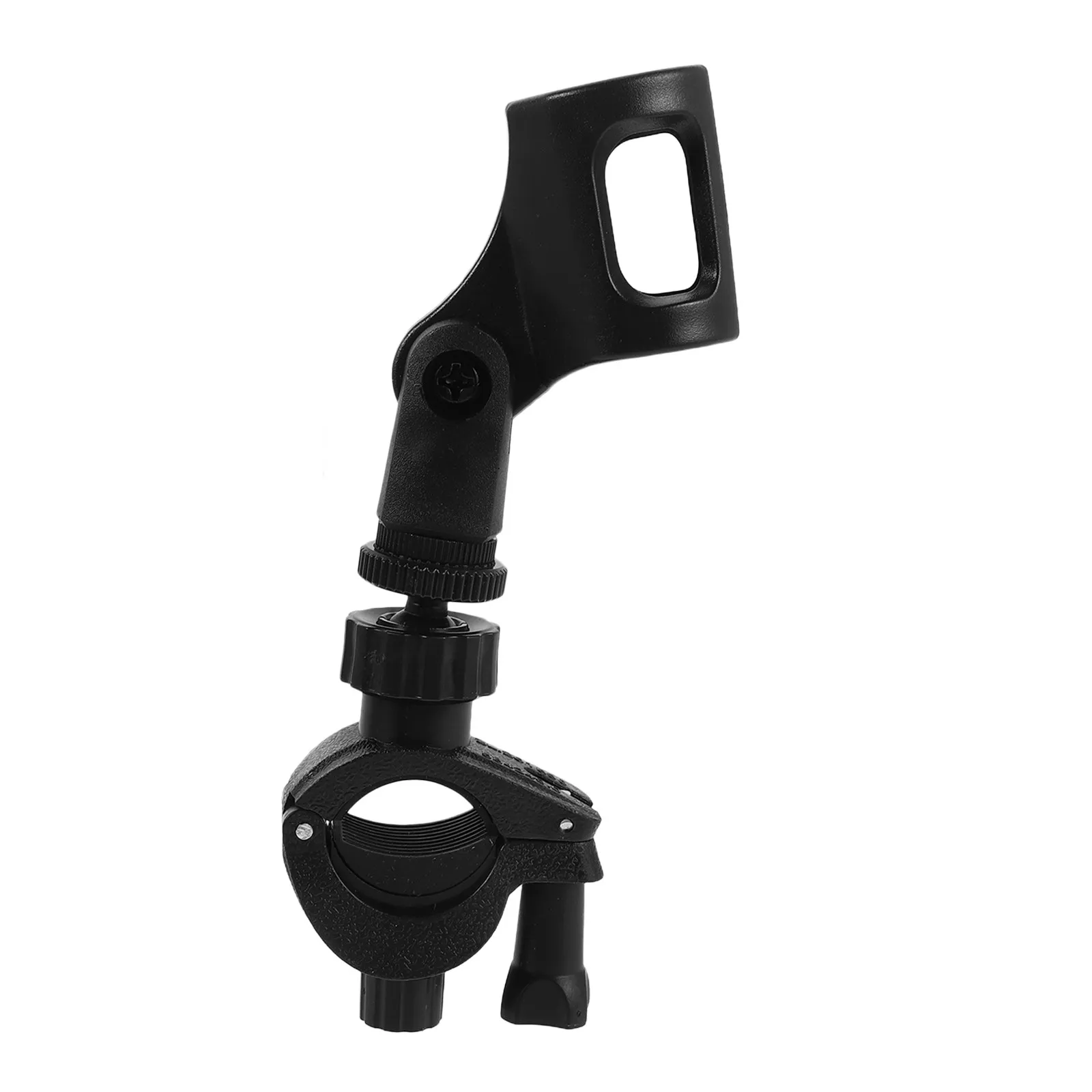 Trumpet Clamp-on Microphone Mount Adjustable Mic Clip Fits 10-25Mm Tube 360 Rotation Brass Instrument Mic Stand for Stage