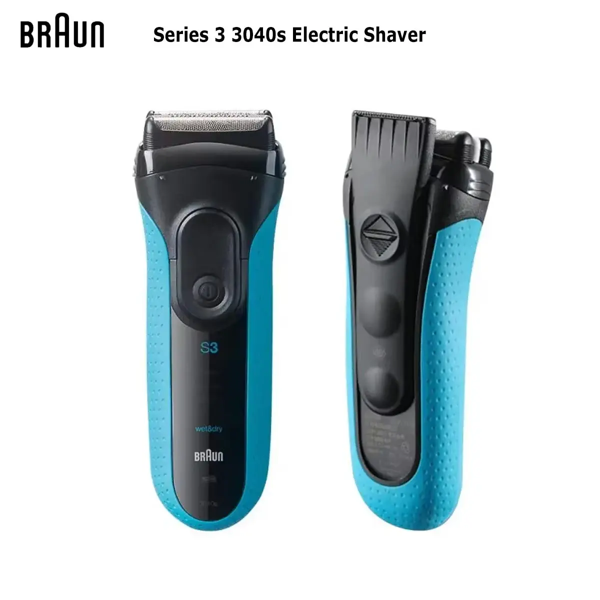 Braun Electric Shaver 3040s S3 Series Reciprocating Shaving Machine with Sideburn Trimmer Rechargeable Dry Wet Use Men's Razor