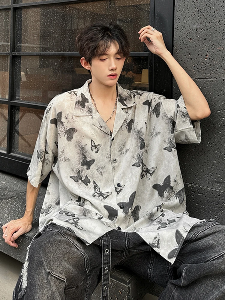 

Men's Print Shirt Thin Short Sleeve Summer Loose Drapey Cleanfit Casual Fashion Breathable Polyester Fibre