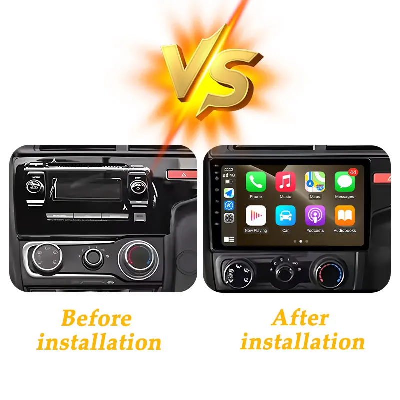 9 "Visione a destra per HONDA FIT JAZZ 2014 - 2015 CarPlay Android Auto Video Audio Autoradio Lettore Multimedi GPS Navi WiFi 4G