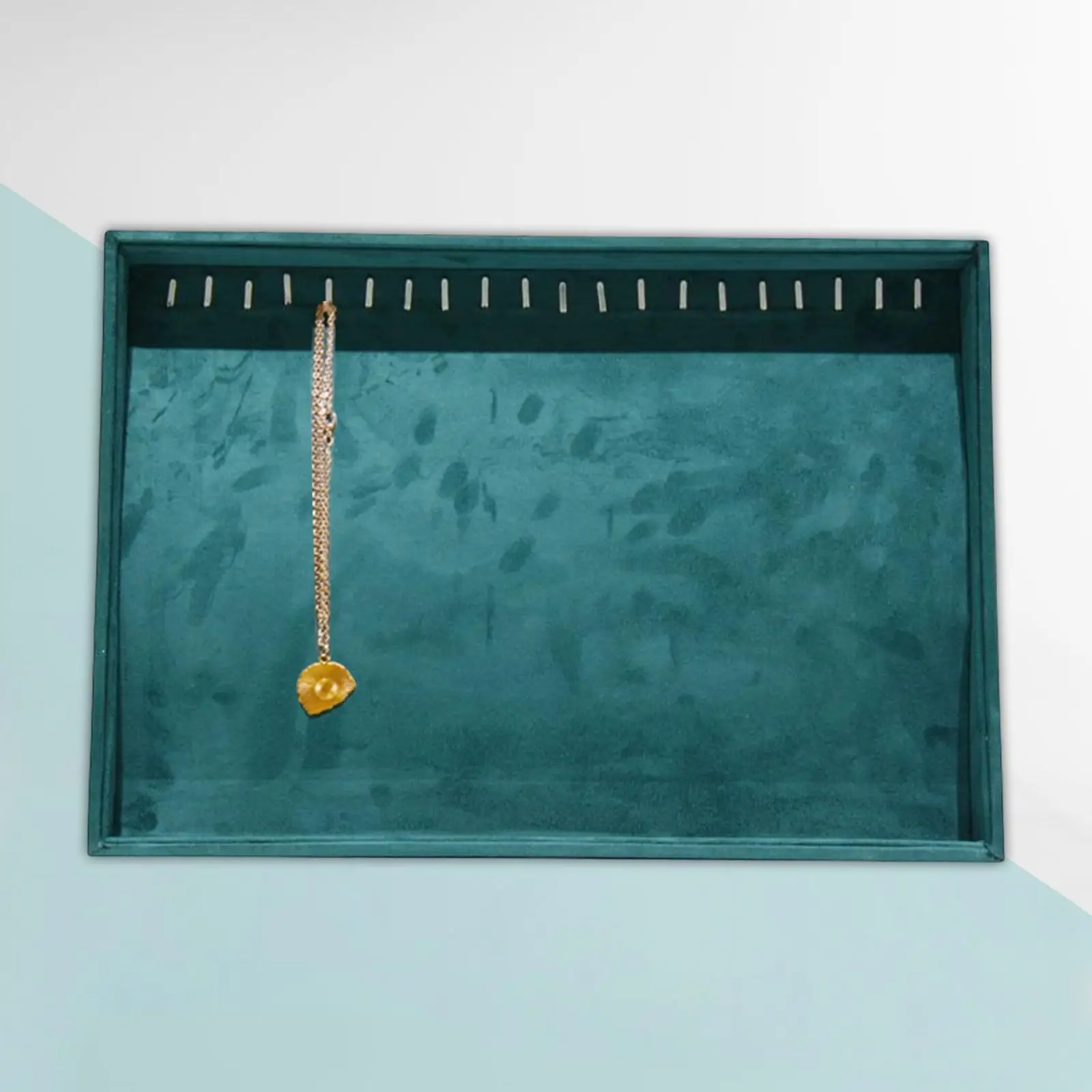 

Wooden Jewelry Organizer Tray with Flannel Lining Accessory Box for Necklaces Bracelets Earrings Home Display