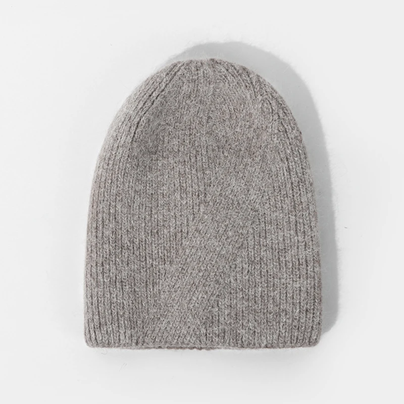 Angora Hat Women Winter Knit Beanie Autumn Double Layers Warm Skiing Accessory For Cold Weather Sports Outdoor Holiday