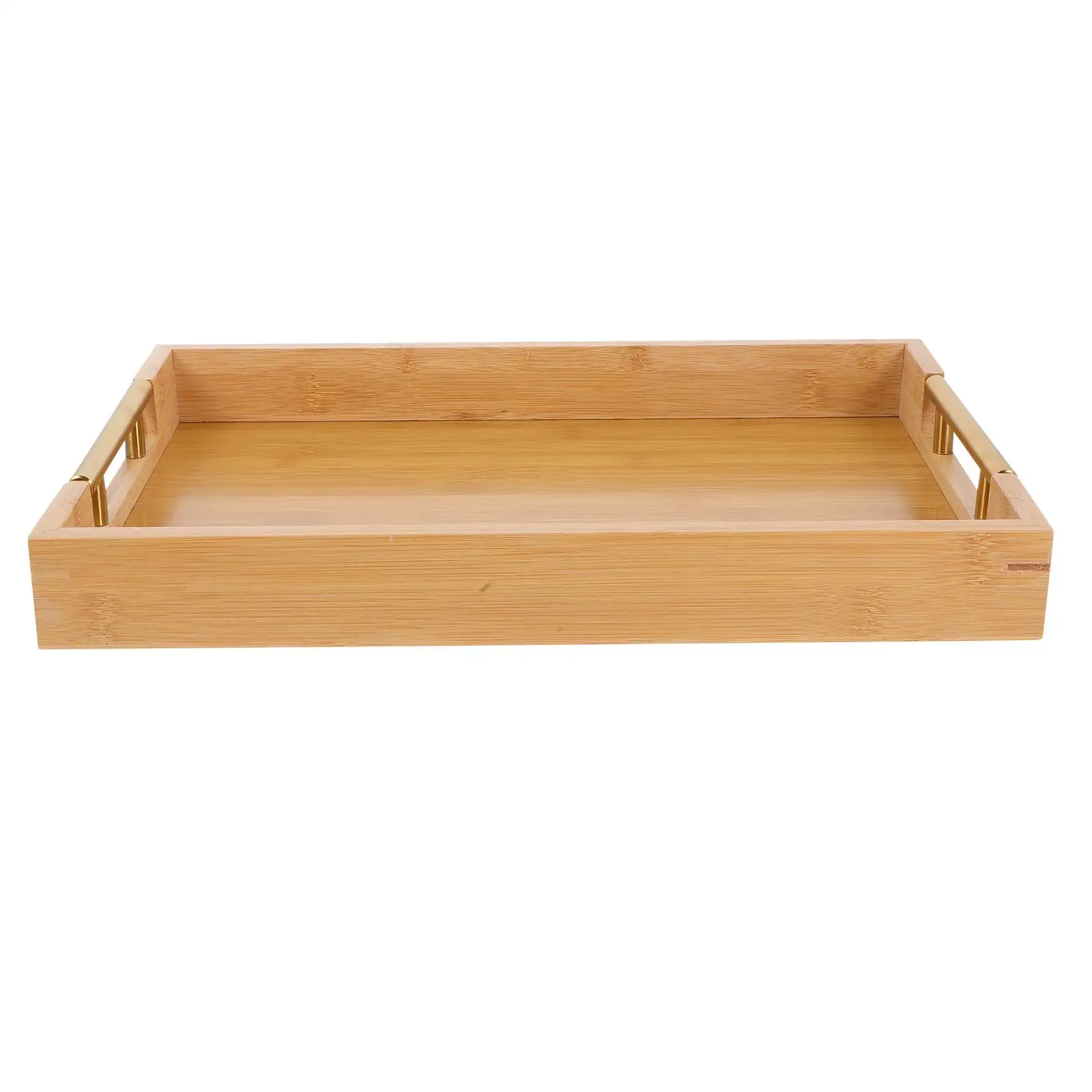1Pcs Bamboo Tray 16 14x11 81inch Sturdy Handles Coffee Table Wooden Trays Rectangle Non Food Serving Decorative