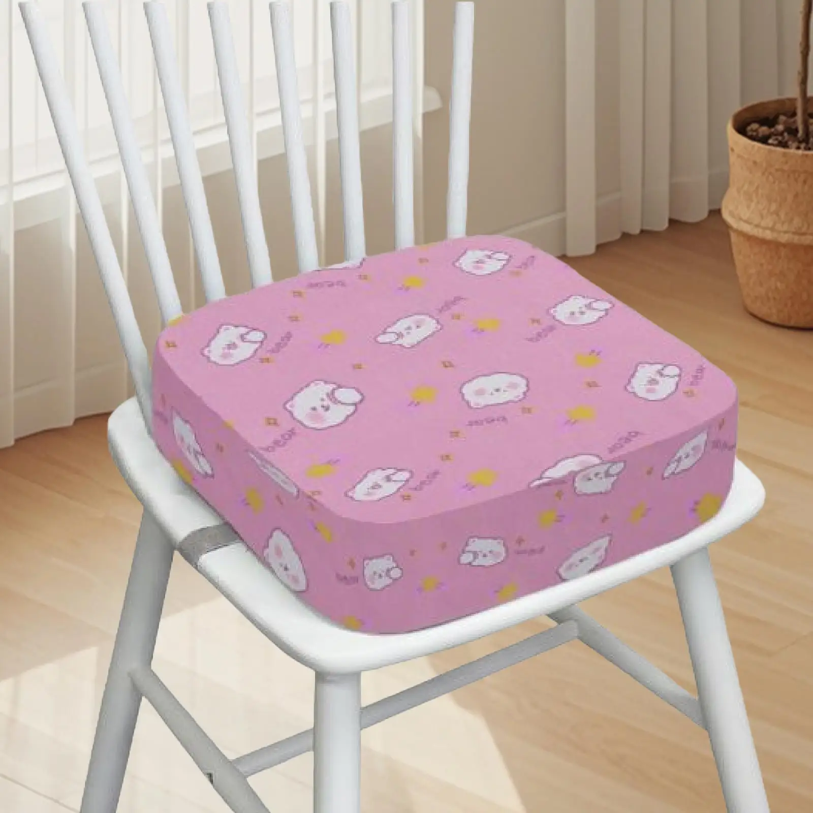 Portable Booster Seat Thickened Washable Dining Chair Cushion Non Slip Heightening Pad for Kids Table