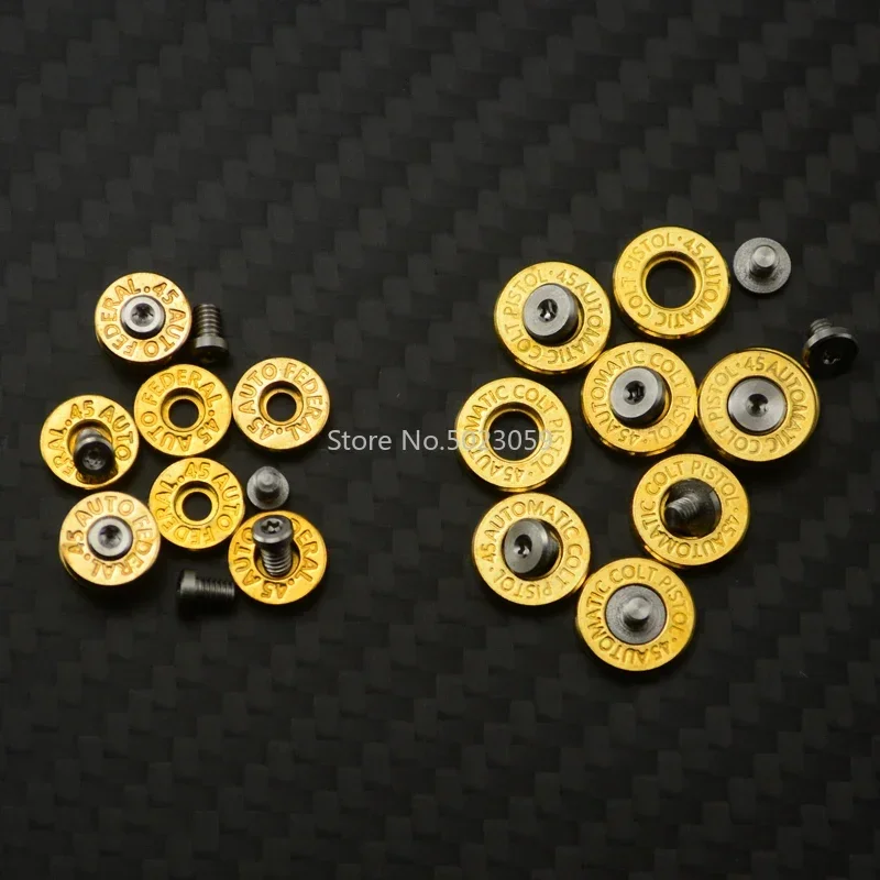 6sets H62 Brass Knife Lighter EDC Tool Washer Shell Case Bottom Fire Screw Rivet wtih M2.5 Screw Back Clip Decorative Appearance