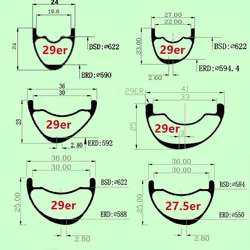 Mountain Bike Wheel Carbon Rim All Sizes Customize Carbon MTR Rim 27.5er 29er MTB Rims Carbon Fiber Super Light