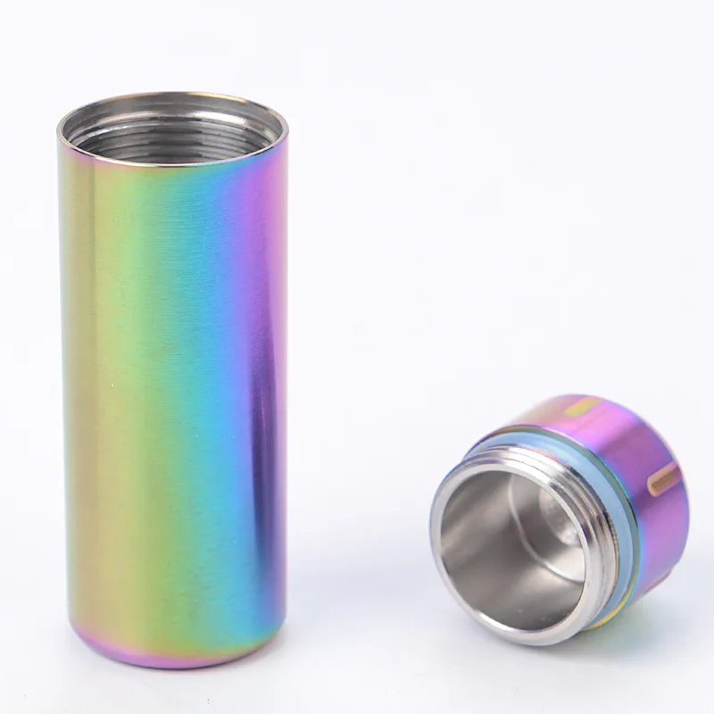 Portable  Waterproof Capsule CNC Metal Seal Bottle Mini Stainless Steel EDC Survival Pill Box Home Camping Essentials Tool