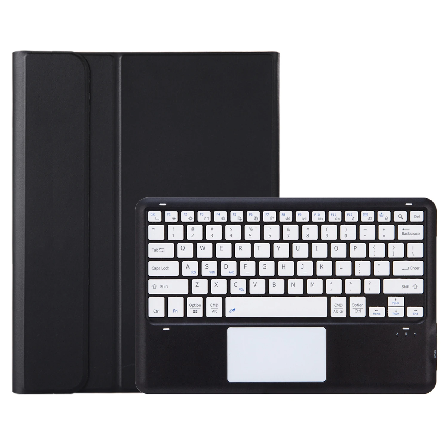 

AM24-A For Lenovo Tab P12 Keyboard with Touchpad + Ultra-Thin Leather Tablet Cover - Black+White