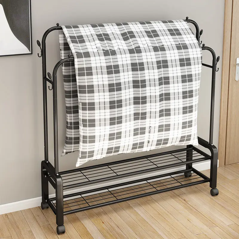 Custom Simple Floor Standing Clothes Drying Rack Bedroom, Thickened Small Balcony Household Clothes Hanging Rack, Sturdy