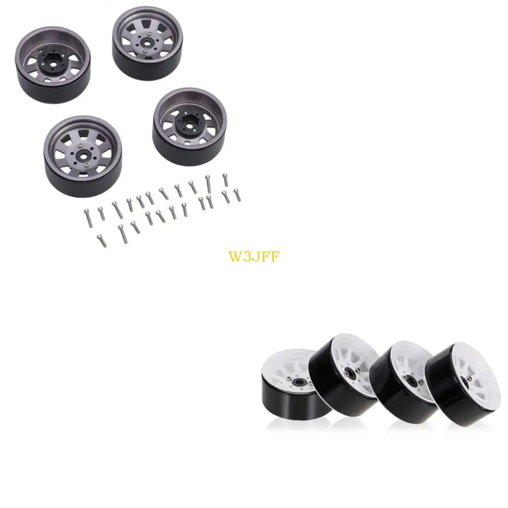 

W3JF 4PCS Wheel Rims Beadlock Wheel Hub with 10 Spokes for 1/10 Remote Control Car