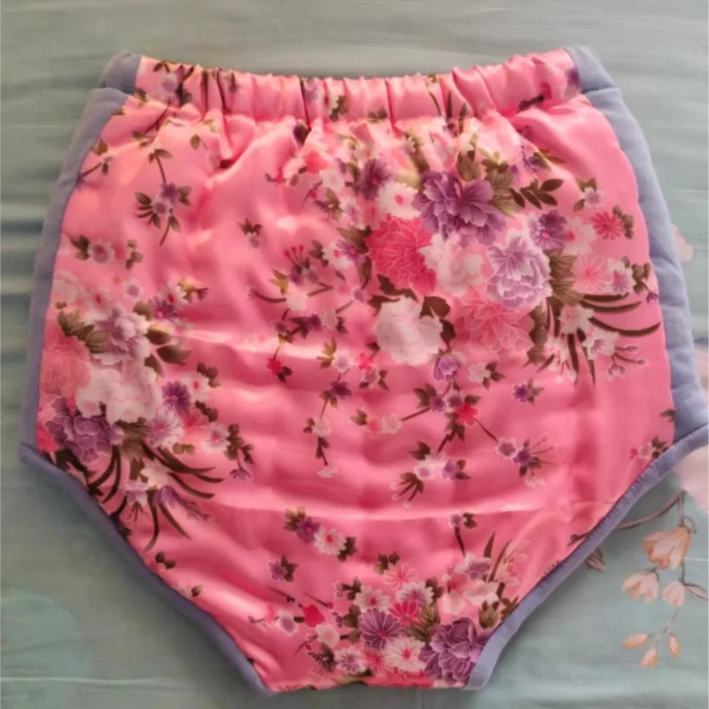 Men Imitation Silk Cotton Shorts High Waist Comfortable Filled Cotton Fluffy Underwear Handmade Silky Touch Warm Briefs BF Gift