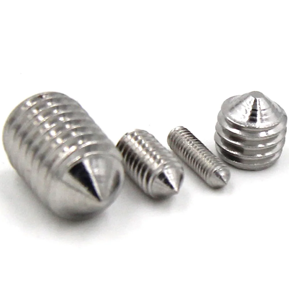 10Pcs/Bag DIN914 SUS304 M2,M2.5,M3,M4 *L=3,4,5~20 Stainless Steel Cone Point Set Grub Screw