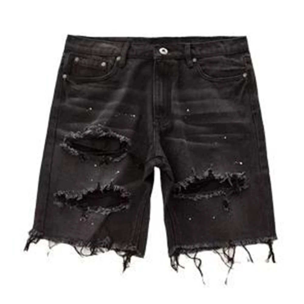 Männer Sommer Distressed Shorts Mode Schlank Zerrissene Kurze Jeans Vintage Streetwear Männliche Kurze Hosen 2025