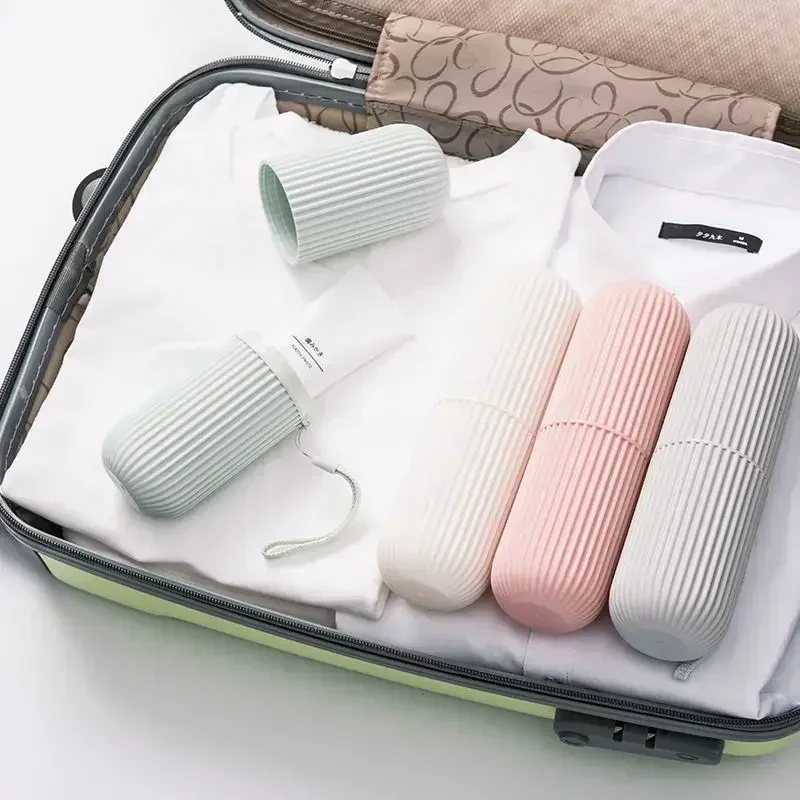 1/2pcs Portable Toothbrush Cup Bathroom Toothpaste Holder Storage Case Box Organizer Travel Toiletries Storage Cup