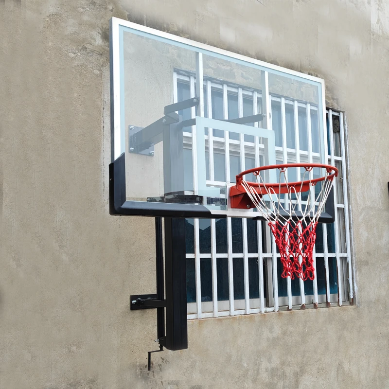 Wholesale Basketball Equipment Wall Mounted Height Adjustable Hand Cranked Lifting Basketball Standpromote sales