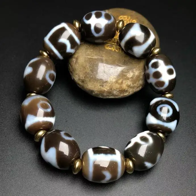 

Returning old materials from Tibetan areas high oil patina multi treasure Tianzhu bracelet for men and women
