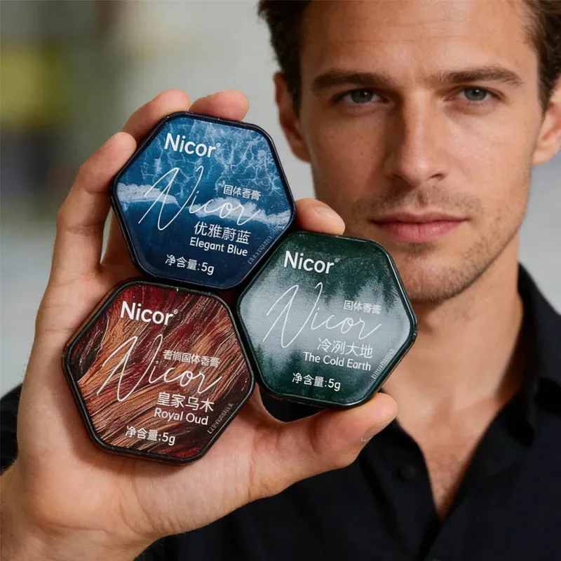 Wooden-Scented Solid Balm, Long-Lasting Fragrance, Portable Solid Perfume, Pocket-Sized Fragrance Balm, Men's Deodorant Balm, Fragrance Products for Dating, Commuting, Office, and Daily Use, Three Options Available