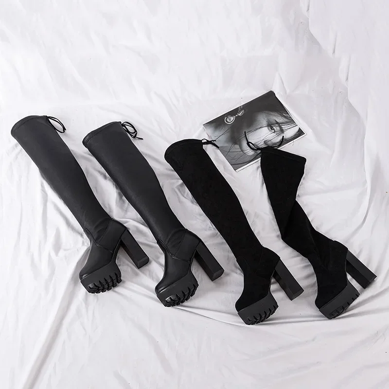 European and American fashion over the knee boot 2023 new stovepipe women boots 15 cm super high with long boots sexy high boots