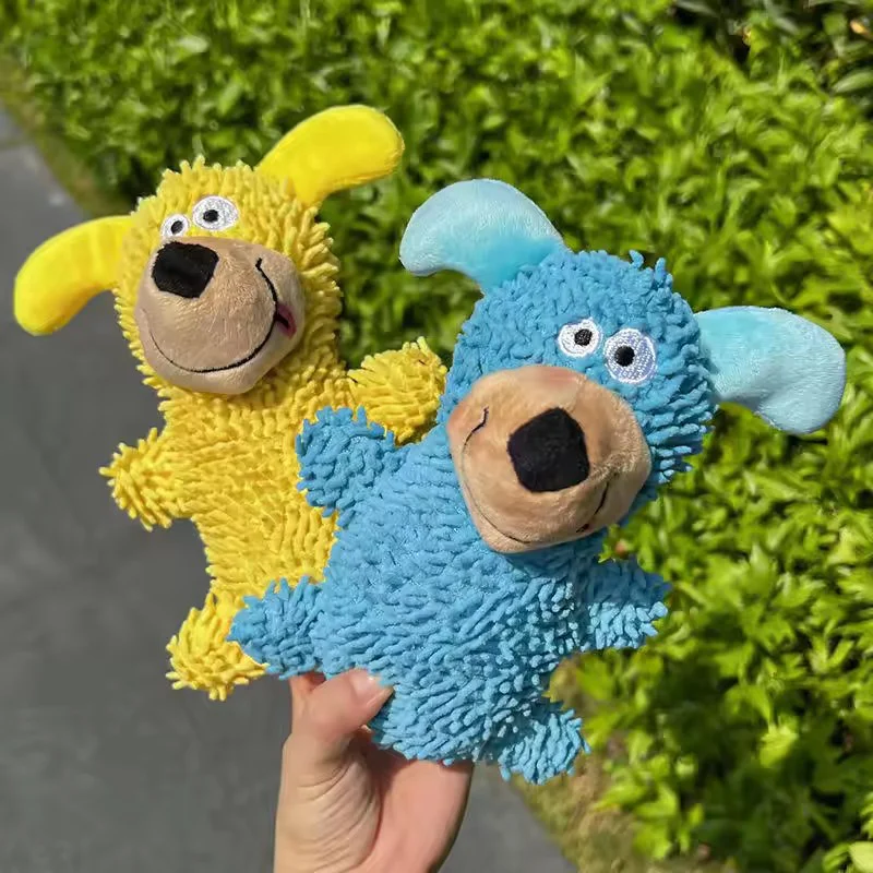 Plüsch-Quietschspielzeug für Hunde, Zahnpflege-Kauspielzeug, bissfest, interaktiv, für selbstständiges Spielen, für kleine und mittelgroße Welpen, gegen Langeweile, Haustierzubehör – Detail 4
