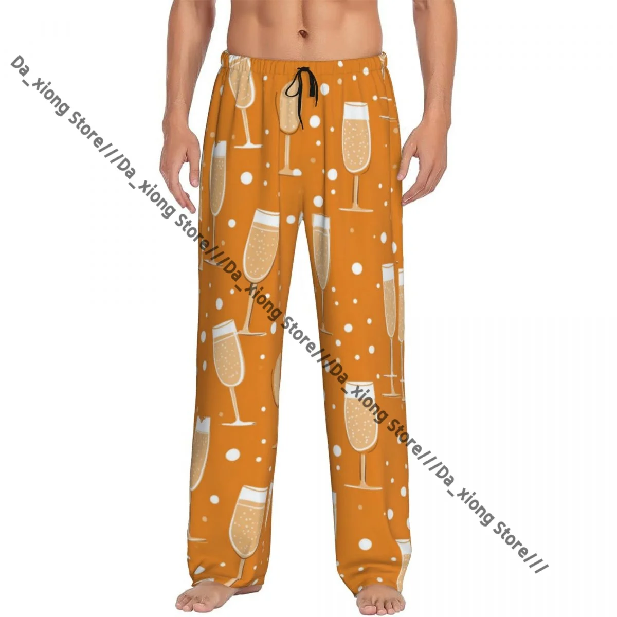 

Champagne Popping Glasses And Bubbles Mens Pajamas Pyjamas Pants Lounge Pants Sleep Bottoms