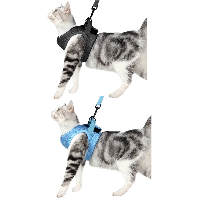 Adjustable Anti-Escape Small Cat Belt Kitten Harness with Reflective Strapad Breathable Soft Pet Vest Mesh Cats Traction Belt
