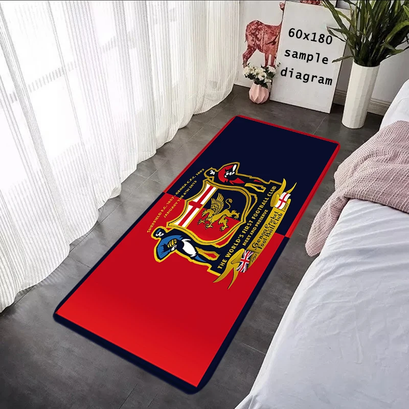 Interior Room Football Rug Foot Carpets Entrance Doormat Bedside Pet Floor Mats Corridor Genoa C.F.C Carpet Anti Slip Home Decor