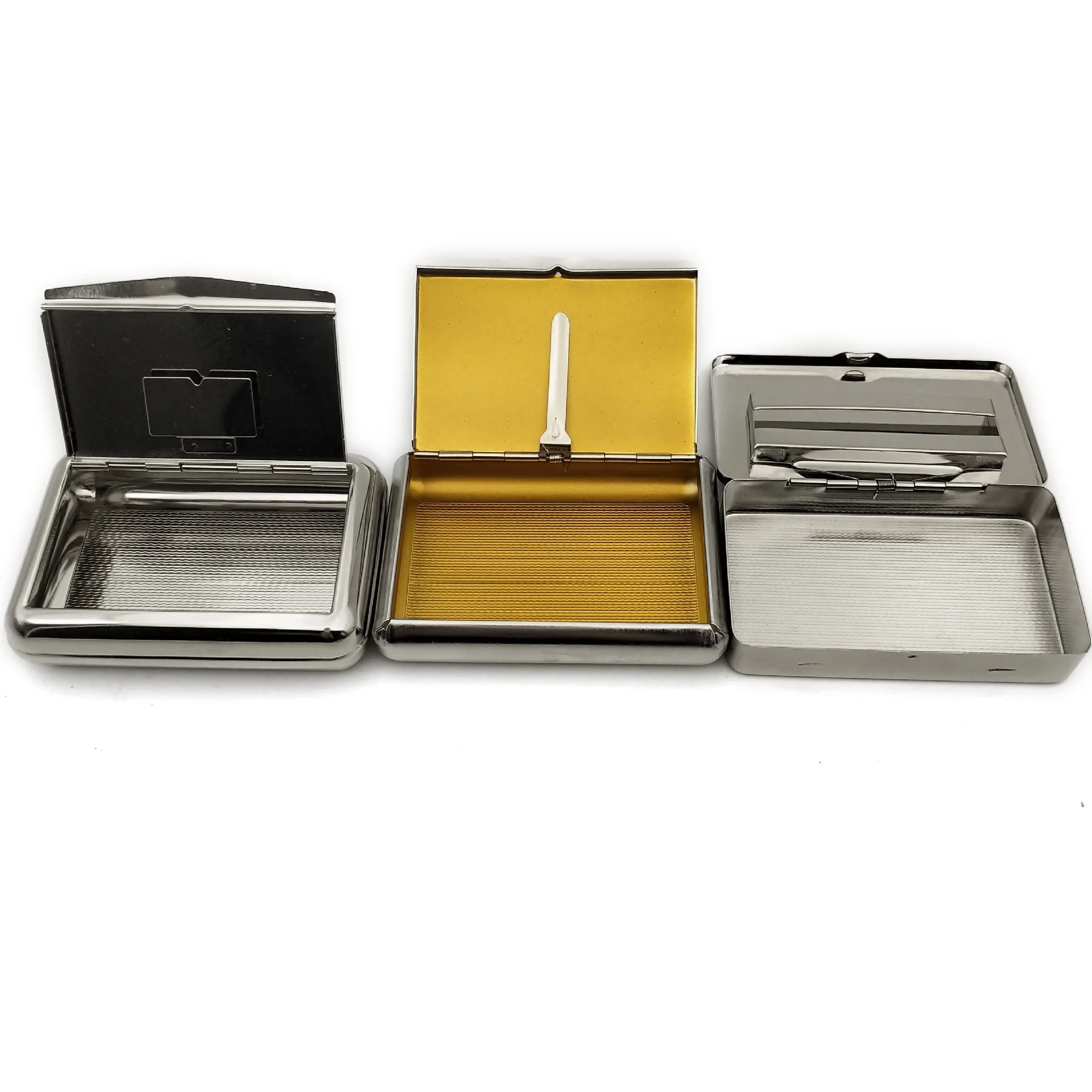 Portable Metal Cigarette Case Stainless Steel Tobacco Box Humidor Hand-rolled Tobacco Box