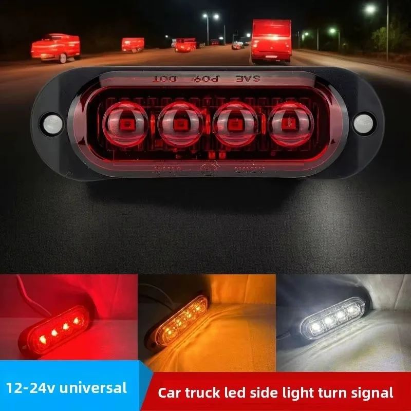 

Glb For Lamp Indicator Lamp Signal Light 12-24V Truck Side Lights Universal 4 LED Side Marker Lights Clearance Trailer Pickup Bo