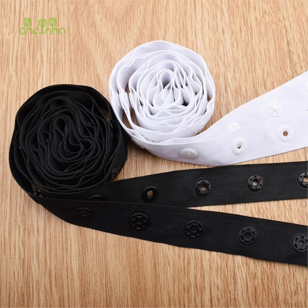 Plastic Snap Buttons Press Studs with Webbing Tape, 25mm Spacing Gap,DIY Sewing Baby Clothing Accessories,Various Lengths,26B20