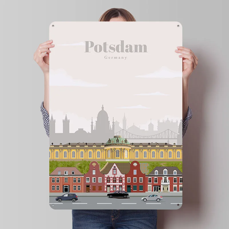 Travel to Potsdam Printed Poster Customized Retro Wall Art Vintage Metal Tin Signs for Home Living Room Decoration Gaming House