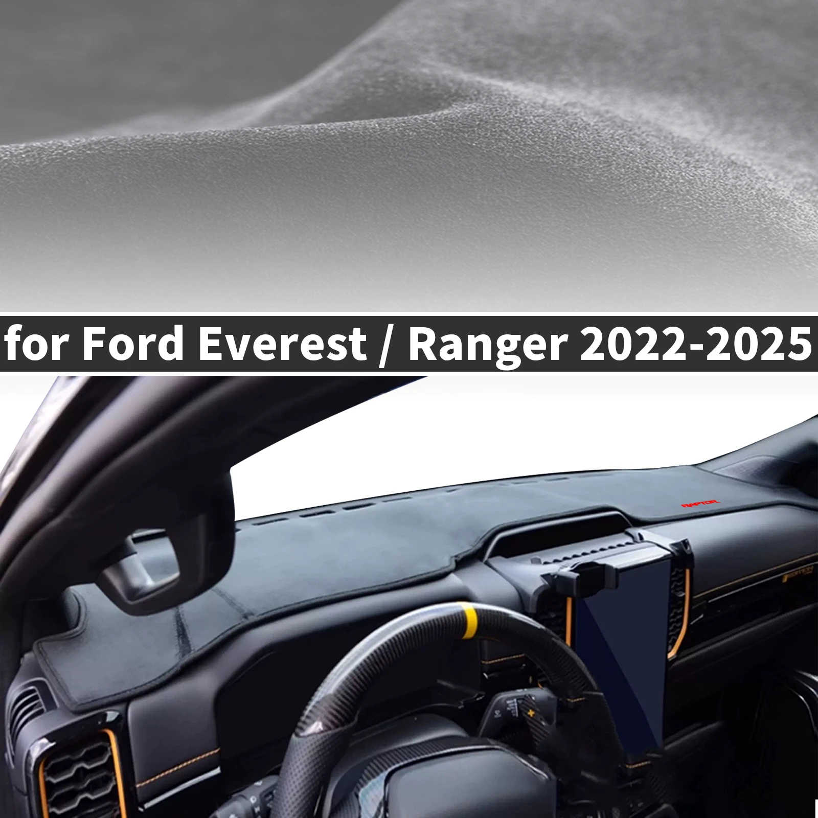 

for Ford Everest Ranger 2022-2026 Wildtrak Raptor T9 Accessories Dashmat Dashboard Cover Pad Protective Carpet DashMat Sunshade