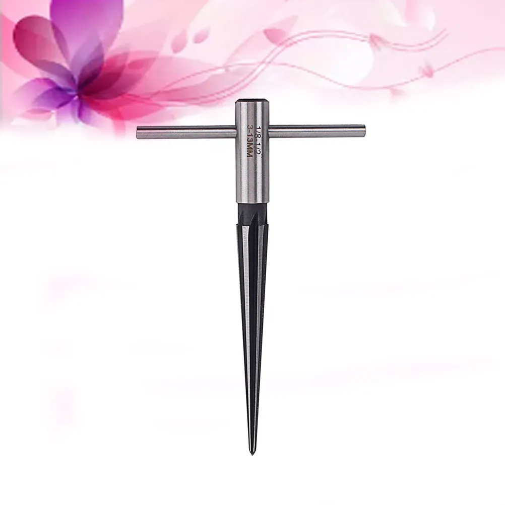3-13Mm Guitar T Handle Reamer 6 Fluted Chamfer Hole Cutter Luthier Tool Woodworking Hole Reaming Reamer 6 Fluted Chamfer Reaming