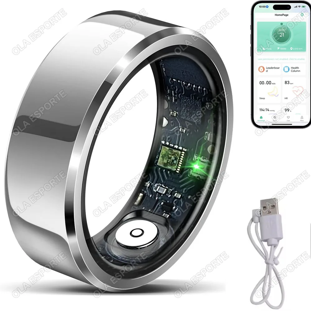 2026 Smart Ring Blutdruck Herzfrequenz Schlafüberwachung Smartring IP68 & 5ATM Wasserdicht Multi-Sport Smartring für Männer und Frauen R11C