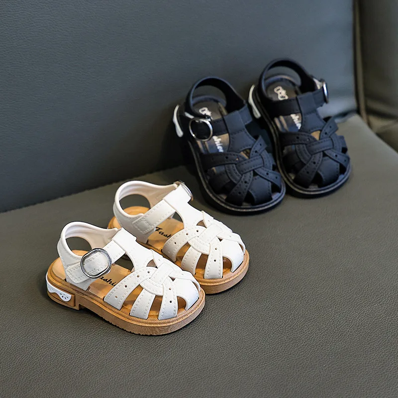 2026Solid Baby Girls Boys Gladiator Sandals PVC Waterproof Children Sandals Summer Non Slip Toddler Kids Beach Shoes With Sounds