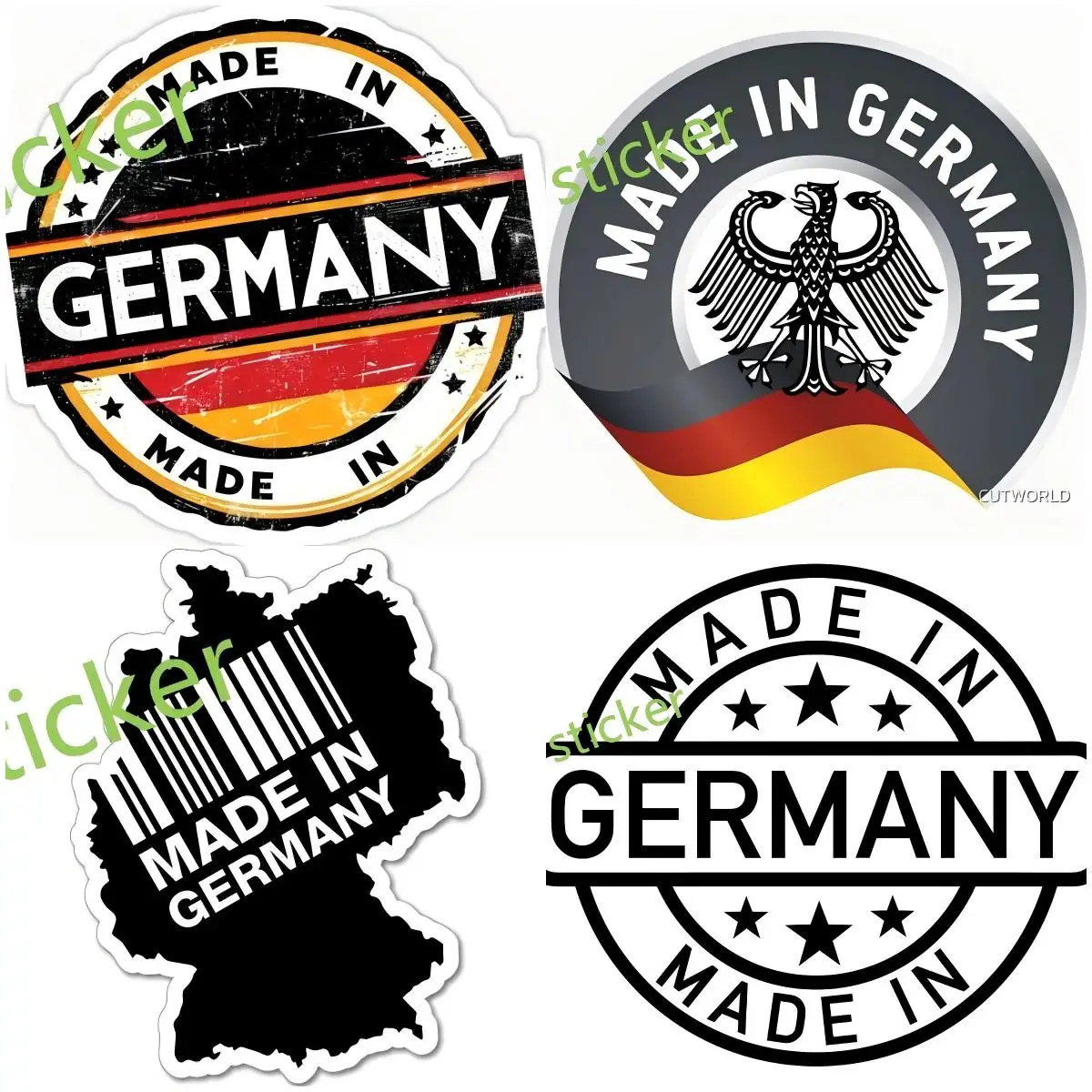 

Made in Germany Windows Laptop Waterproof Decoratio Trunk Personality RV Car Stickers