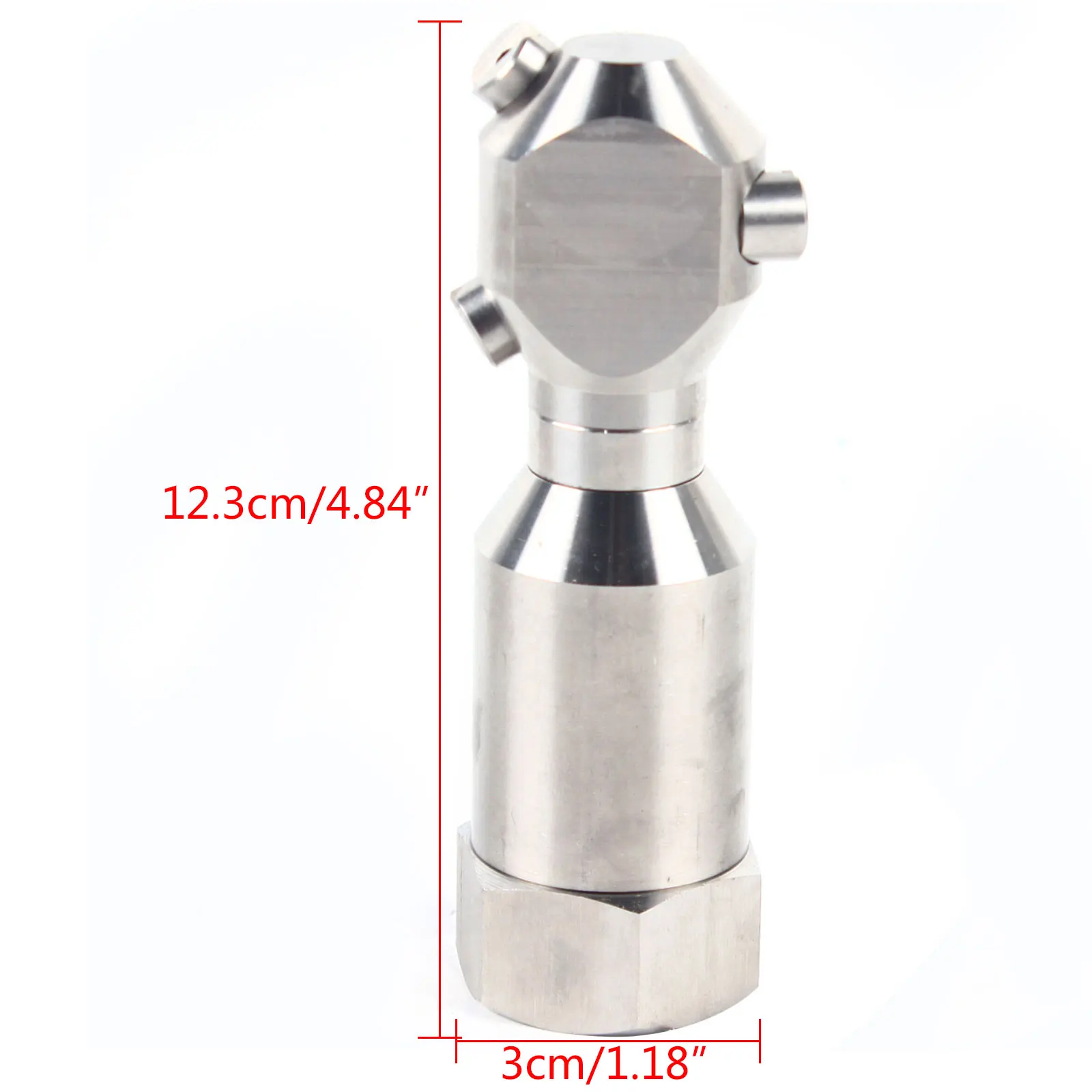 360° Rotating Stainless Steel Cleaning Nozzle - 1" Thread for Industrial Container and Pipeline Washing