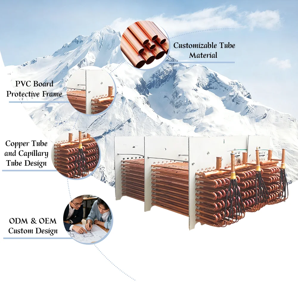 أنابيب المبخر النحاسية عالية الجودة لأنظمة التبريد أجزاء معتمدة من ISO بكفاءة تبادل الحرارة العالية لـ #3