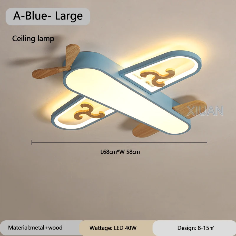 Vliegtuig Lichtroze Geel Blauw Vliegtuig Hanglampen Hout Metalen Schansen Kids Slaapkamer Hangende Plafondlampen Kleuter School Led