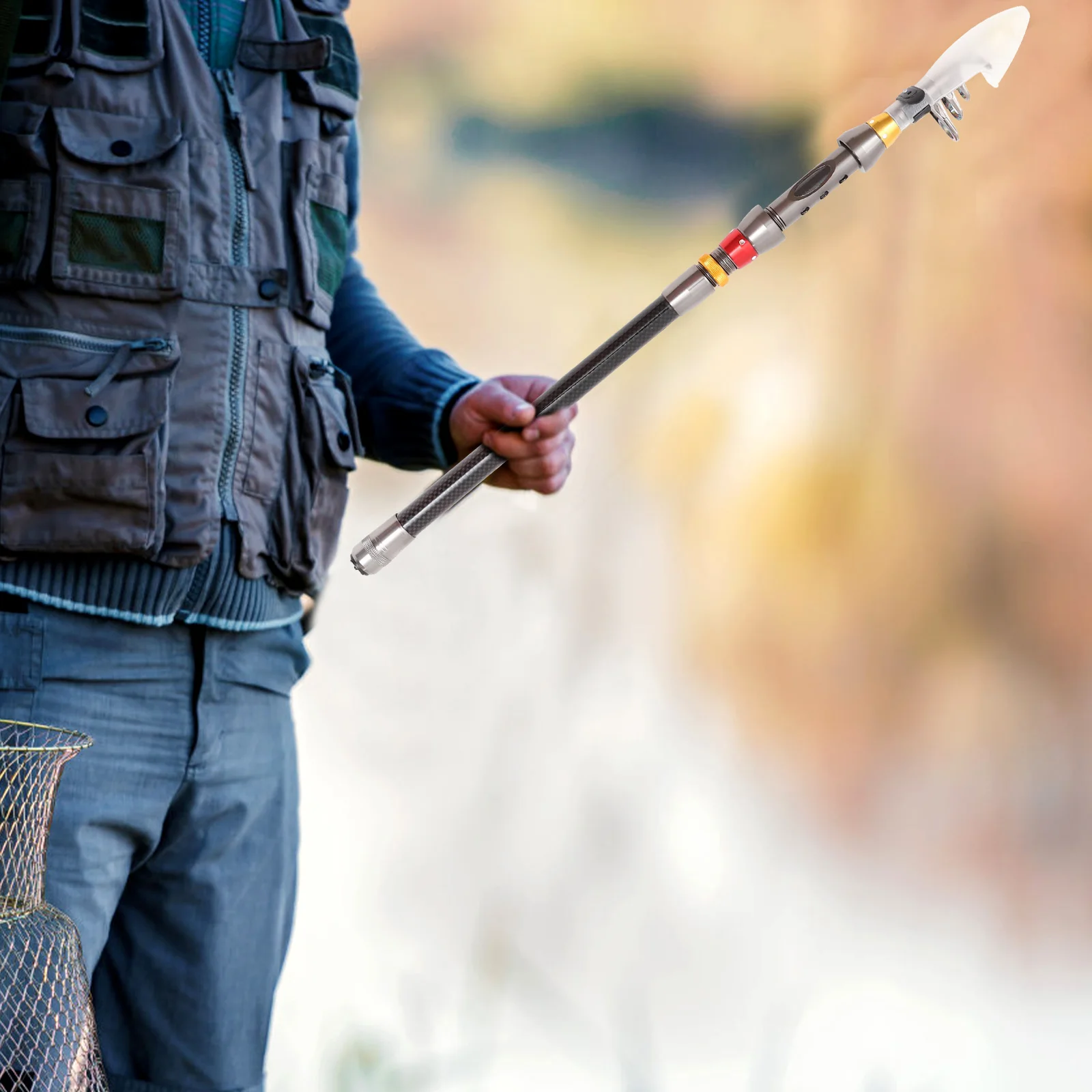 

1.8M Telescopic Rod Retractable Pole Eva Handle Strong Structure Portable Durable Large Tension Capacity For Heavy Fish Perfect