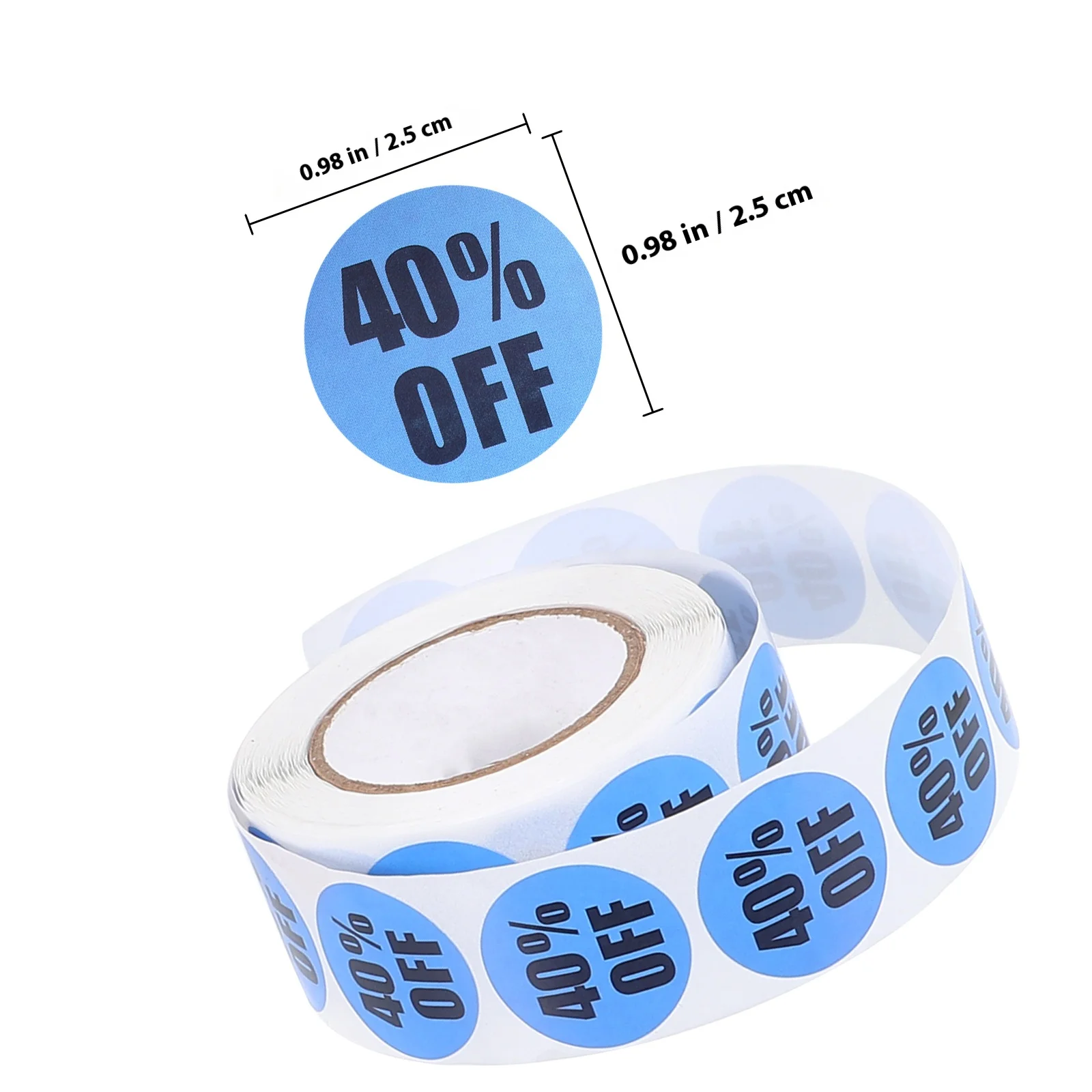 6ロールの丸型ステッカー、ラベルステッカー、自己粘着式割引割引ステッカー、古着屋の価格設定や販売標識用