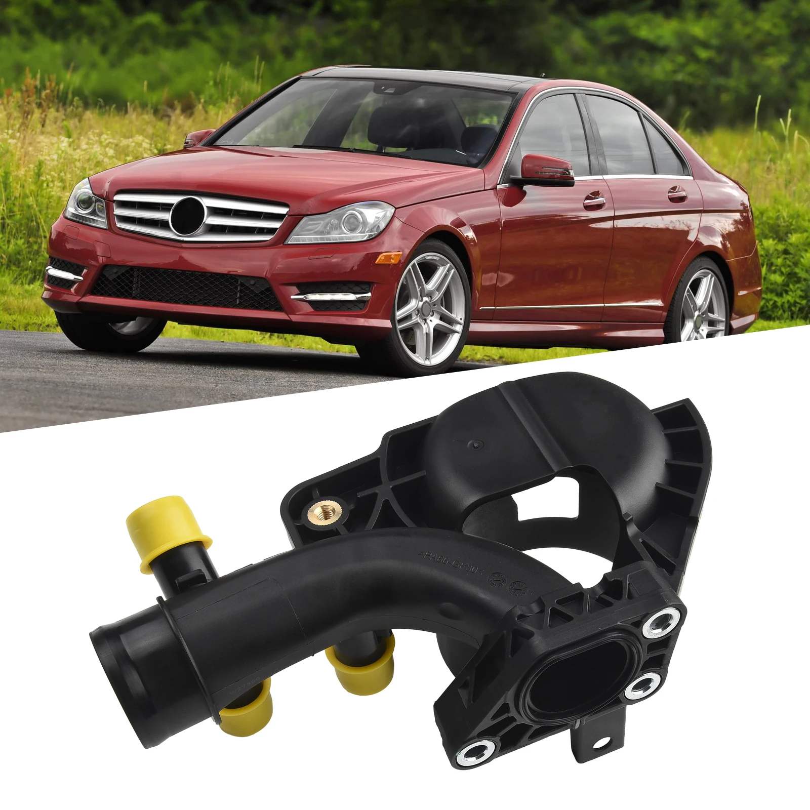 High Quality Water Outlet Fuel Filter Housing 1 Set 6512006000 Anti-rust Black Lightweight For Mercedes-Benz C E-Class