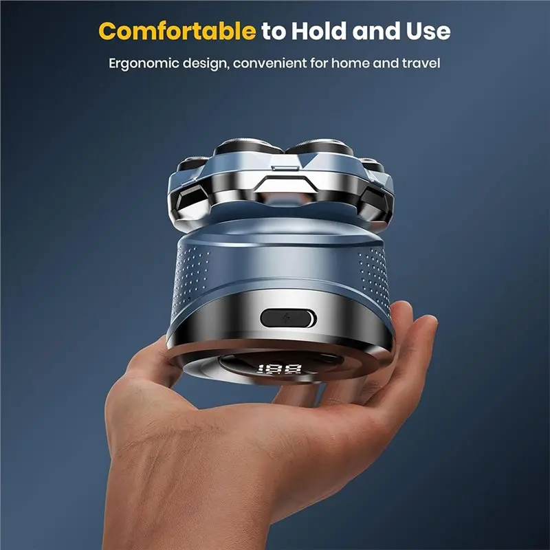 Efficient-Floating Cutter Wet/Dry Electric 7D Head Shaver Magnetic Head Shavers IPX7 Waterproof For Bald Men