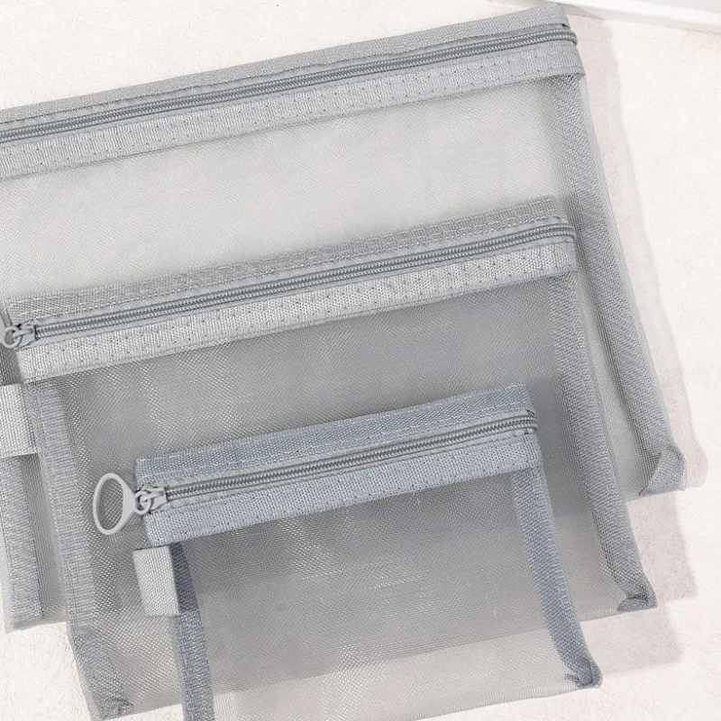 Multi Size Mesh Storage Bag Portable Zipper Opening Small Items Receiving Pouch Light Cosmetic Bags Convenient Skin Care Pack