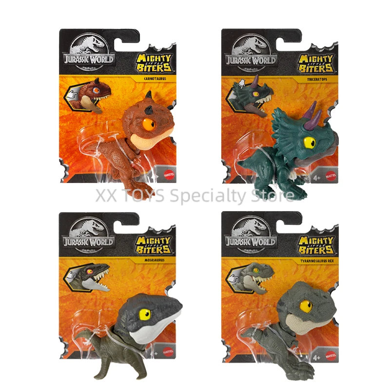 

Jurassic World Mighty Little Biters Dinosaur Toys Tyrannosaurus Rex Mosasaurus Triceratops Biting Finger Dinosaur Children Gifts