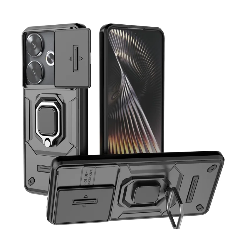 For Xiaomi Poco F6 5G Case Shockproof Armor Ring Case For Pocco F6 PocoF6 Lens Camera Cover For Poko Little F6 F 6