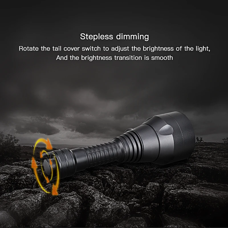 RichFire Rechargeable ZOOM LED Flashlight IR/Green/Red/White Dimmer Powerful Tactical Torch by 18650 Battery for Hunting Camping