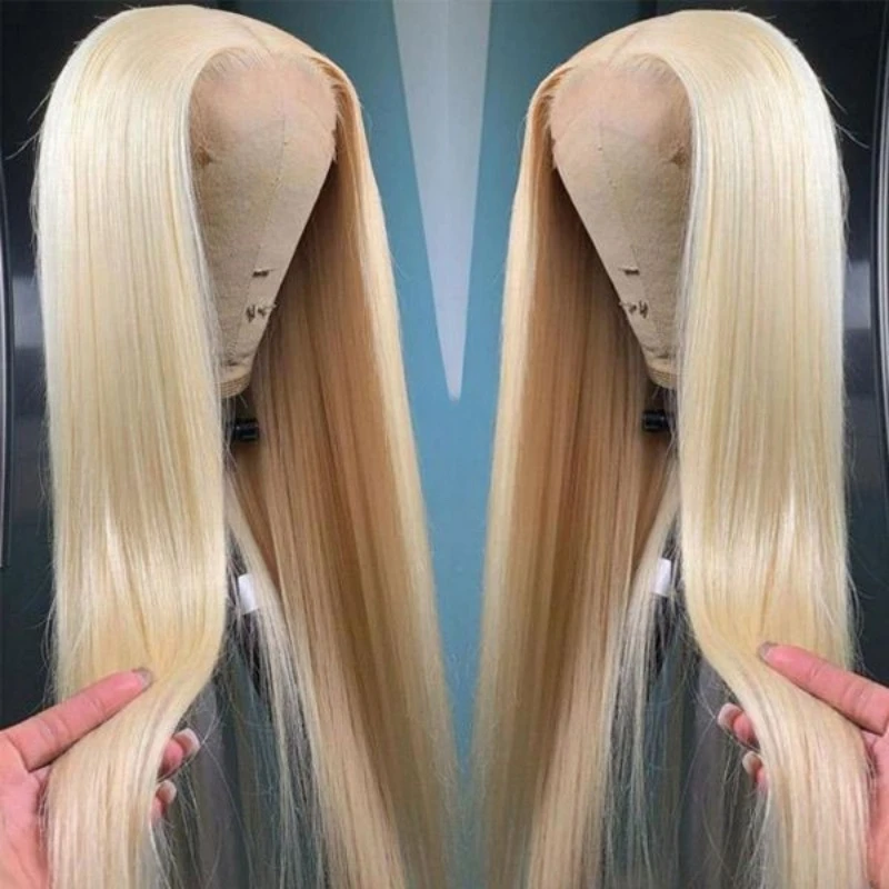 Rosabeauty 13x4 Blonde 613 HD Transparent Straight Lace Front Human Hair Wigs Glueless 13X6 Frontal Wig Preplucked 250% 40Inch