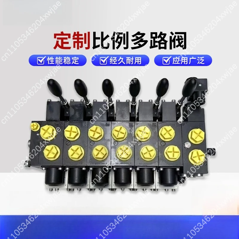 Custom Knuckle Boom Crane Proportional Control Valve 6-Spool Electro-Hydraulic for Truck