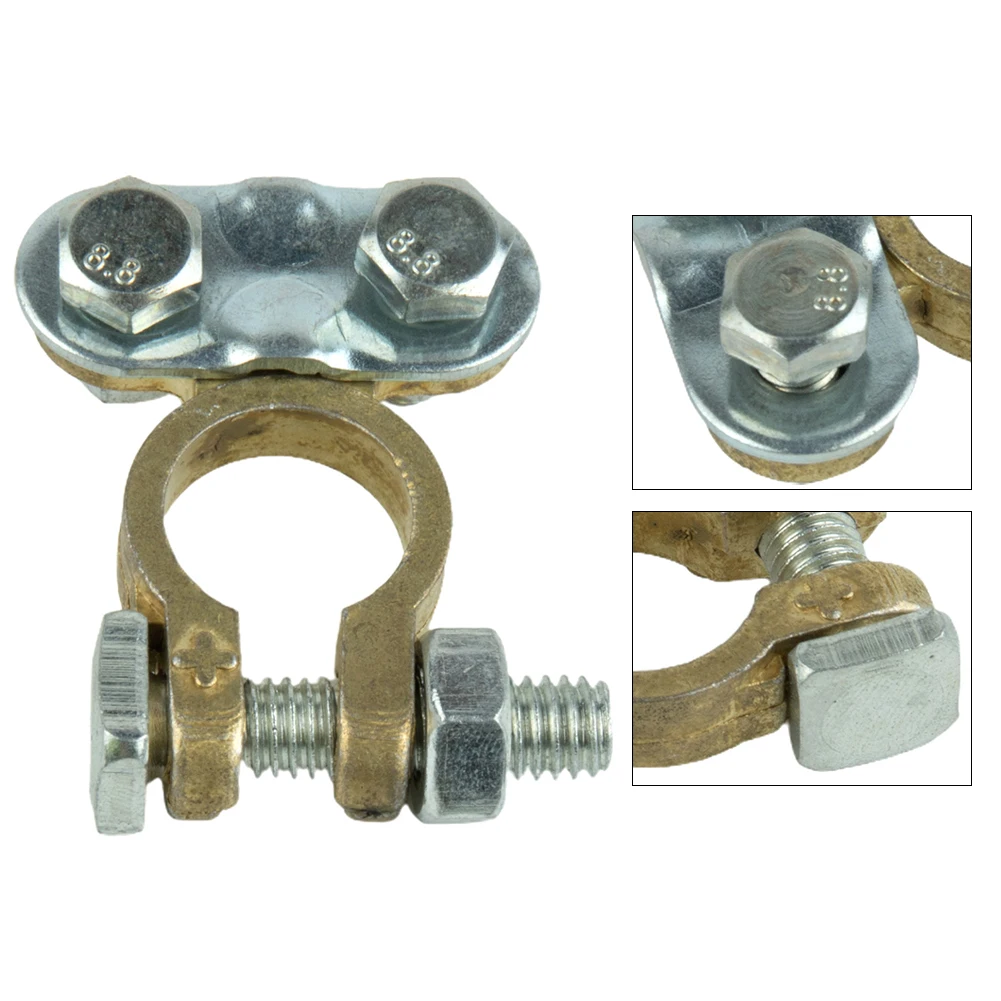 2Pcs Battery Terminals Screw Type Gold/silver Battery Terminals For Car, Truck, Van, Lorry Connectors Leisure Clamps Car Accesso