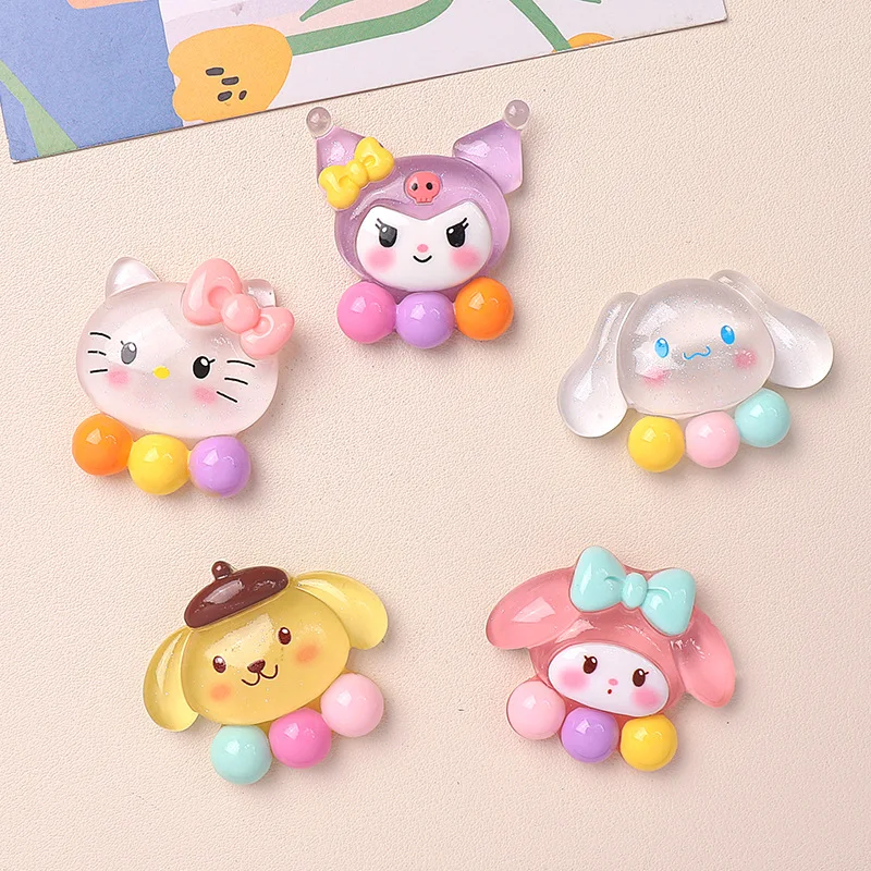 2pcs big  Night Glow Three Color Animal Cartoon Bright Surface DIY Resin Accessories Jewelry Handmade Hair Clip Phone Case Water